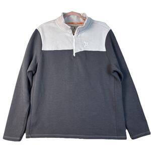 ORANGE THEORY Unisex Medium Sweatshirt Pullover 1/4 Zip Colorblock Soft Gray